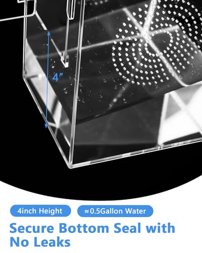 Jumping Spider Enclosure - 11.7x6x6 Inch Large Acrylic Terrarium for Tarantulas - Reptile Tank With Front Opening Door - Habitat Accessories