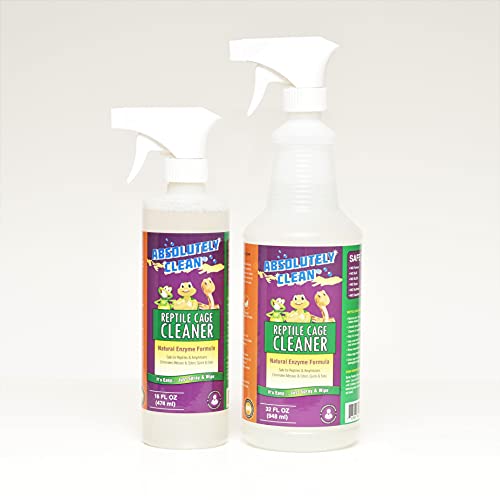 Absolutely Clean Amazing Reptile & Amphibian Terrarium Cleaner and Odor Eliminator - Just Spray/Wipe - Safely & Easily Removes Reptile & Amphibian Messes - USA Made - size: 16 Fl Oz (Pack of 2)