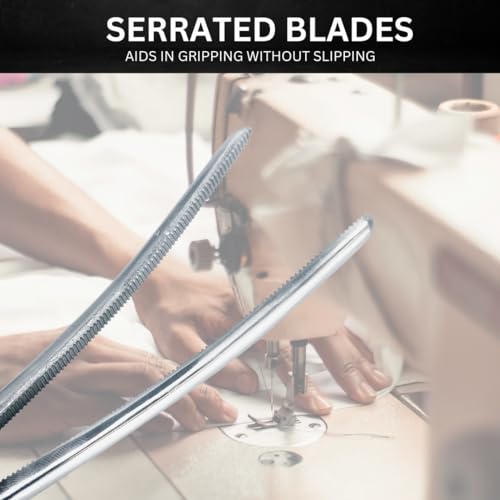 ADROIT (2 Pack) 5.5" Curved Tip Stainless Steel Hemostat Forceps | Precision Teeth Grip | Versatile Use for First Aid, Crafting, & Electronics - size: 5.5", style: Curved