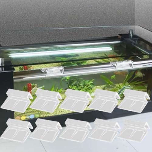Aquarium Lid Clips,10pcs Clear Acrylic Aquarium Cover Clips,Rimless Aquarium Lid Clips,Clear Acrylic Fish Tank Lid Holder,Clear Glass Cover Clip Holder,Aquarium Support Tools