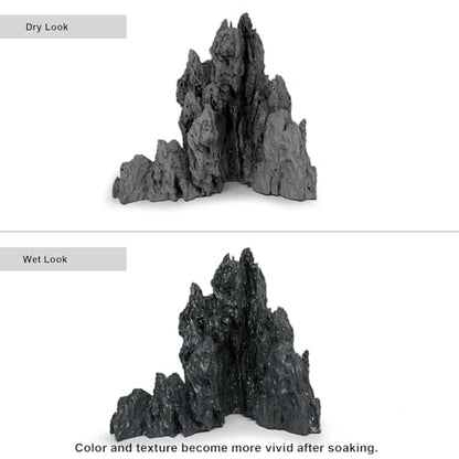 FZONE Resin Seiryu Stone Model Ph-Neutral Aquarium Rocks for aquascaping, Micro-Landscapes - size: 02 Seiryu Stone 7.48" × 5.51" × 7.87"