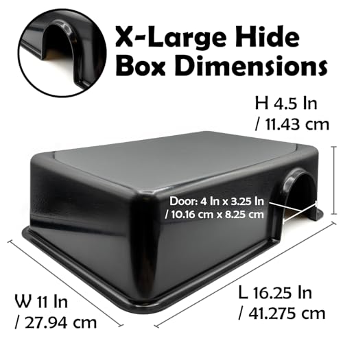 Pangea Reptile Hide Box (F - X-Large 16.25"x11"x4.5") - Fits Most Cages 2'x4' and up, Usable as Snake Tank Accessories, Good for Ball Python, Boas, Kingsnake - size: F- X-Large
