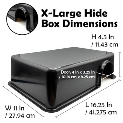 Pangea Reptile Hide Box (F - X-Large 16.25"x11"x4.5") - Fits Most Cages 2'x4' and up, Usable as Snake Tank Accessories, Good for Ball Python, Boas, Kingsnake - size: F- X-Large