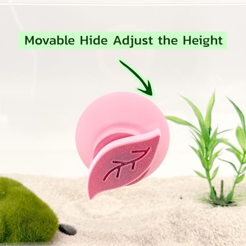 Magnetic Leaf Pod Hide, Glass-Mounted Shelter for Frogs & Reptiles (Lavender Bliss, Single) - color: Lavender Bliss, size: Single