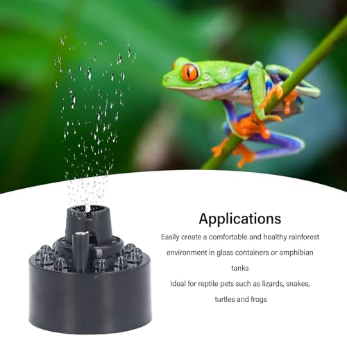 Fockety Reptile Fogger, Reptile Humidifiers with LED Colorful Lights, Reptile Mister for Amphibians Terrariums, Automatic Terrarium Fogger for Beared Dragon Lizard Gecko Snake Tortoise