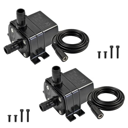 CONQUERALL 2PCS Solar Fountain Pump DC 12V 63GPH 9.8ft 4.8W Submersible Pump for Small Garden Pond Landscape - color: 12v 4.8w 240l/H 3m Head, size: 2PCS