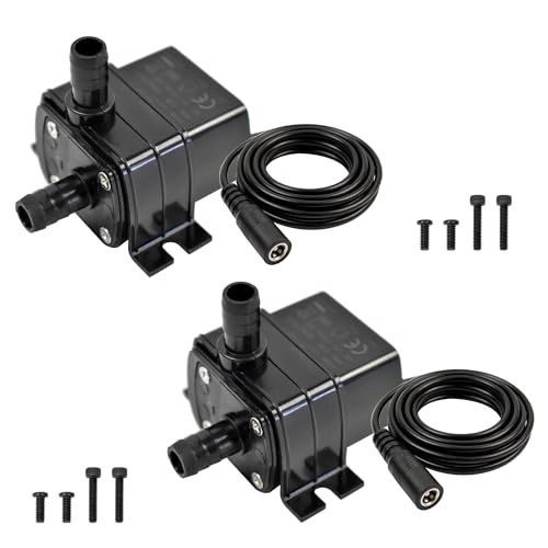 CONQUERALL 2PCS Solar Fountain Pump DC 12V 63GPH 9.8ft 4.8W Submersible Pump for Small Garden Pond Landscape - color: 12v 4.8w 240l/H 3m Head, size: 2PCS