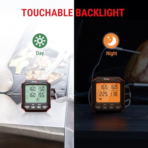 TempPro TP717 Digital Meat Thermometer, Backlit Grill Thermometer Meat Thermometer Oven Safe with 2 Meat Probes, Food Thermometer for Cooking with Temp Alert for Smoker, BBQ(Previously ThermoPro)