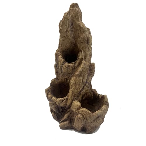 Fish Tank Decorations, Large Aquarium Decor Accessories with Heavy Concrete Rock Mountain, Bearded Dragon Hideout, Reptile & Amphibian Habitat Hideouts, Weighted Cave Stone (Brown Mountain) - color: Brown Mountain