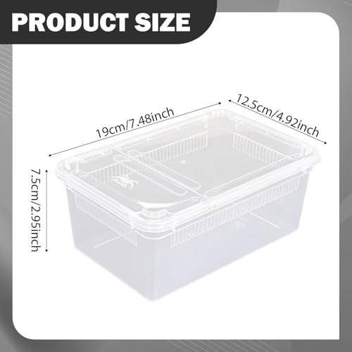 Reptile Breeding Box Clear Terrarium Habitat Portable Cage Transparent Container PP Material Ventilation Suitable for Reptile Hatching Transp, Style C - size: Style C