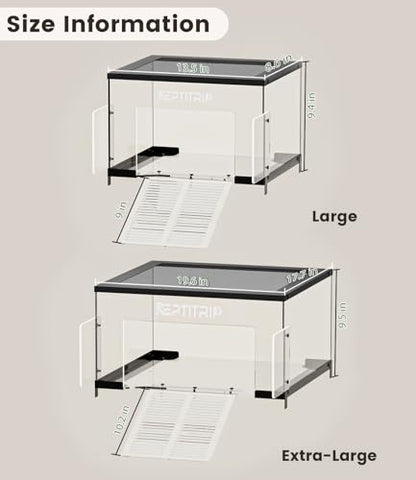 Turtle Basking Platform for 18-19 Inchs Wide Aquariums - Last Long Stainless Steel Supports & Mesh, Non-Slip Ramp for Aquatic Turtles, Turtle Tank Accessories (Extra Large) - size: Fit 18-19 Inchs Wide