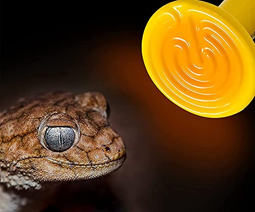 2-Pack 75W Mini Ceramic Heat Lamp Ceramic Heat Emitter Reptile Heat Bulbs Infrared Reptile Heater Lamp E26 No Light Emitting Brooder Coop Heater for Amphibian Lizard Aquarium Turtle Snake