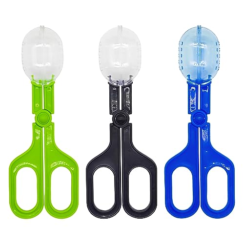 ZLY Reptile Feeding Clamp Poop Scoop Cleaning Tool for Lizard Bearded Dragon | 3 pcs Plastic Reptile Feeding Clamp for Tortoise Lizard Frog Spider and Other Small Animals,Plastic Reptile Poop Scoop