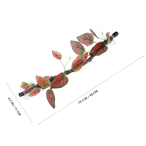 Cabilock Artificial Jungle Vines for Reptile Habitat Decor, Bendable Faux Greenery Climbing Branch with Leaves for Bearded Dragon Gecko Chameleon and Amphibian Terrarium