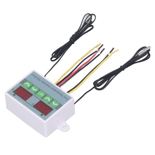 Dual Temperature Controller Digital Thermostat with Data Storage Safety Alarm for Reptile Refrigerator Freezer Incubator ABS Material (DC24V) - size: DC24V, style: DC24V