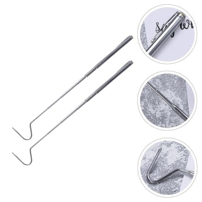 DOITOOL 2pcs Stainless Steel Snake Catching Hooks 71cm Retractable Reptile Handling Tools for Safe Snake Removal and Capture