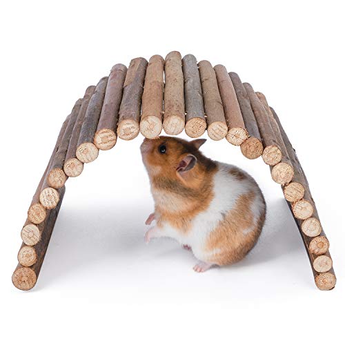 Niteangel Wooden Ladder Bridge, Hamster Mouse Rat Rodents Toy, Small Animal Chew Toy (11.8" x 5.9") - size: 11.8" x 5.9"