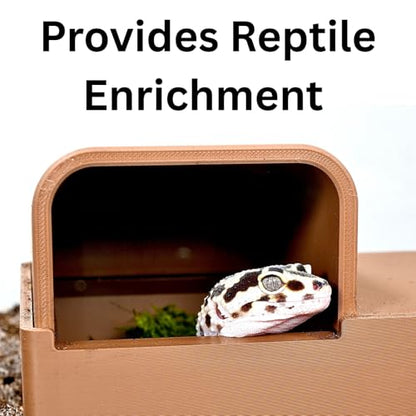 Reptile Humid Hide Box with Lid | Cave Humidity Hide for Leopard Gecko, Hognose Snake, Corn Snake Reptile Underground Lay Box Hideout Habitat Tank Enrichment | Decor Decoration Accessories