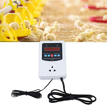 Digital Temperature Controller, 1500W 10A LCD Screen Temperature Controlled Outlet with Sensor, Thermostat for Reptiles Incubator Greenhouse Refrigerator(US Plug 110V)