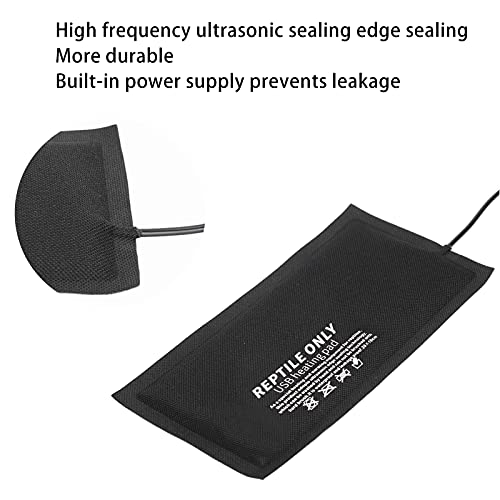 Pilipane Reptile Heating Pad 11x7 Inch 9W Under Tank Terrarium Heating Mat USB-Powered Constant Temperature for Turtles Lizards Frogs Snakes Reptiles and Other Small Animals