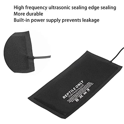 Pilipane Reptile Heating Pad 11x7 Inch 9W Under Tank Terrarium Heating Mat USB-Powered Constant Temperature for Turtles Lizards Frogs Snakes Reptiles and Other Small Animals