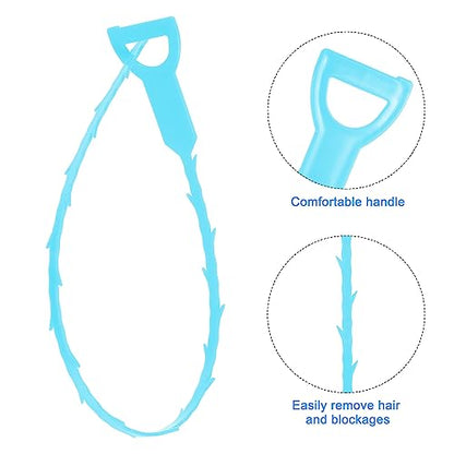 uxcell 3pcs 20 Inch Drain Hair Clog Remover Tool PP & 24 Inch Drain Cleaner Tool Sticks Stainless Steel Sewer Cleaning Hook Unclog Sink Unclogger for Toilet Bathtub Sewer, Blue - color: Blue, size: 24 Inch