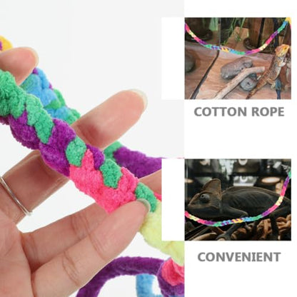 2pcs Hermit Crab Climbing Rope for Reptile Tank and Terrarium, Cotton Rope Material, Safe and Sturdy Climbing Vine Accessory for Lizards and Frogs