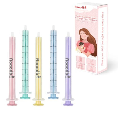 Baby Medicine Dispenser Syringe For Children,Oral Syringes, Liquid Plastic Syringe Without Needle,Leak proof Dosing Tools,5 Uniquely Colour Syringes - 5 Pack - size: 5 Pack