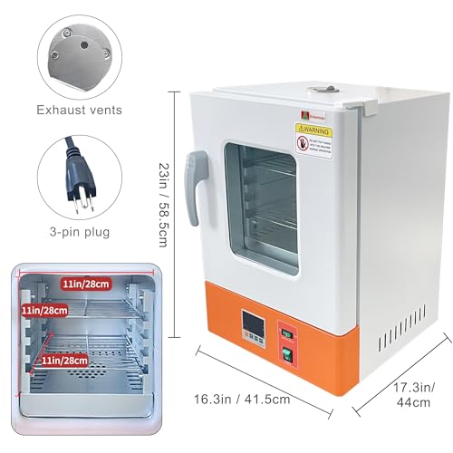 Electric Heating Constant Temperature Lab Incubator 22L 11X11X11Inch Chamber RT-70℃ 110V 60Hz Cabinet Incubator for Reptile Egg Bacterial Culture Seed Germination Medical Science