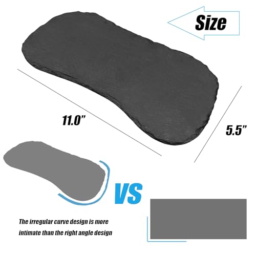Reptile Basking Platform 11''x5.5'' Turtle Rock Plate Feeding Food Bowl Dish Feed Slate Tortoise Bathing Resting Slab for Lizard Gecko Bearded Dragon Chameleon Snake Frog-2Pcs - size: 11''x5.5''(2PCS)