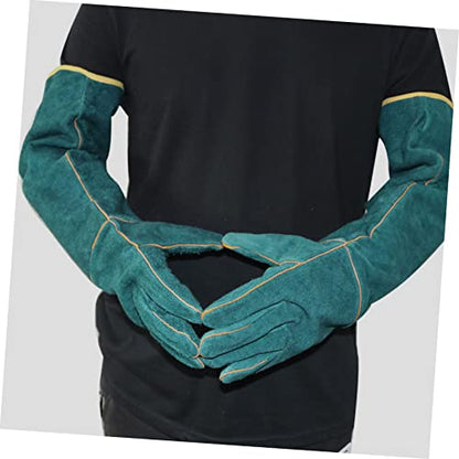 HANABASS 62cm Leather Bite Gloves for Reptile Handling PET Protection Hand Cover Bite-Proof Gloves for Hamsters Snakes and Lizards