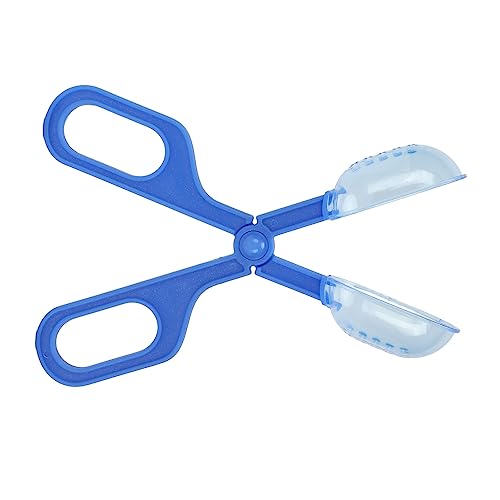 Reptile Feeding Clamp, Amphibian Terrarium Feeding and Cleaning Tool Reptile Poop Scoop, Multipurpose Reptile Feeding Claw Collector Reptile Feeding Clip with Vents for Tortoise Lizard Spider(Blue) - color: Blue