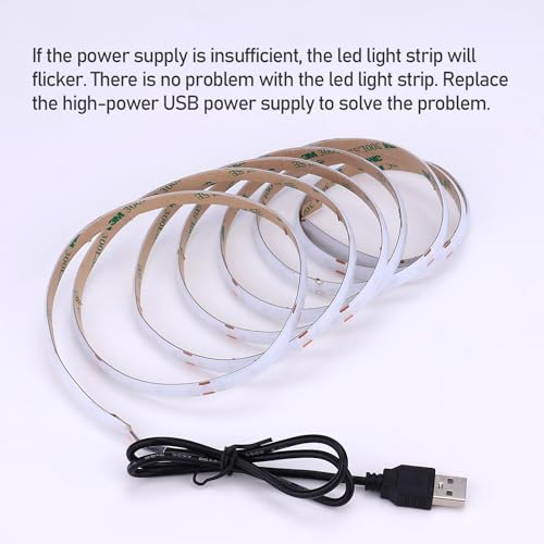 DC 5V USB COB Blue LED Strip Light Dimmable IP65 Waterproof USB Powered 6.6ft/2M 640LEDs with Dimmer High Brightness Flexible LED Tape Lights - color: Blue