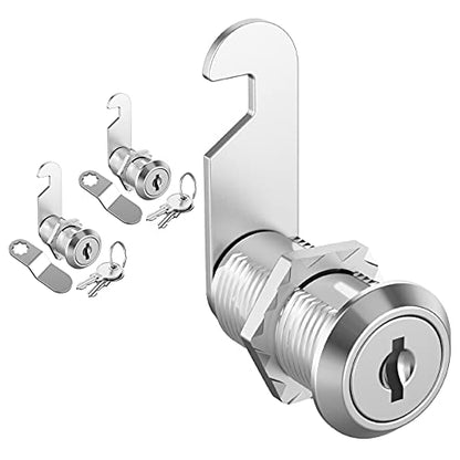 2 Pack Cabinet Locks, 1-1/8" Cam Lock Keyed Alike, Mailbox Lock Secure Drawer Mailbox Tool Box RV Storage Door, Zinc Alloy - size: 2 Pack 1-1/8 Inch Silver