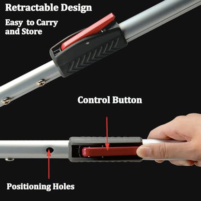 55''-87'' Telescopic Snake Grabber Tongs, Professional Reptile Handling Tool with Wide Jaw for Safe Catching & Relocation of Dangerous Snakes,Perfect for Wildlife Experts & Pet Owners