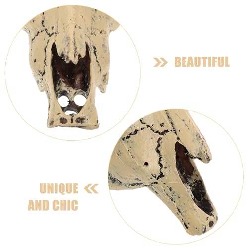 Novelty Cow Skull Resin Aquarium Decoration Durable Fish Tank Ornament for Reptiles Fish Unique Landscape Decor Easy Installation Break Resistant Design