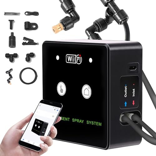 Rainforest Terrarium Timed Fogging System, Reptile Humidifier with WiFi Smart Spray Kit, 360 Rotatable Nozzle with Remote APP Control, Ideal for Automatic Terrarium Misting, 10m (5m 2 nozzles) - size: 5m 2 nozzles