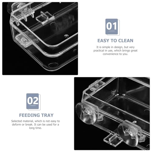 BESTonZON Reptile Feeding Bowls with Suction Cup, Small Reptile Dish Water Feeder, Escape-Proof Food Container for Geckos, Lizards, Bearded Dragons, 2pcs