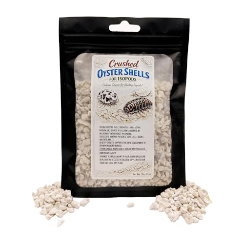 CTWPets Crushed Oyster Shells for Isopods, 100% Natural Calcium Carbonate Supplement, Supports Healthy Molting and Strong Exoskeleton, Bioactive Terrarium Calcium Source, 3 oz