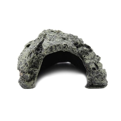 Fish Hiding Cave Turtle Reptile Basking Hide Habitat Ornament Resin Hollow Rock Cave Hidden Habitat Terrarium & Aquarium Fish Tank Decoration (Small)
