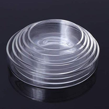 Shrimp Feeder Glass Feeding Dish Aquarium Fish For Tank Reptiles Round Clear Food Bowl 6cm-9.8cm Transparent Modern Floating Design Fish Feeder Feeding Dish