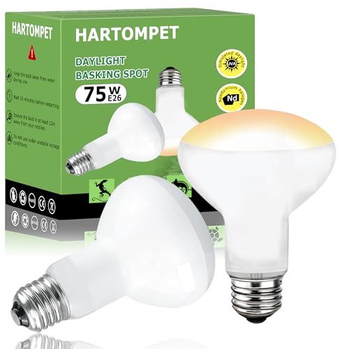 75W E26 Reptile Heat Lamp Bulbs - R63 Upgraded UVA Amphibian Basking Spot Light, Simulated Sunlight for Bearded Dragon, Lizard, Tortoise & chics, Daylight Bulb for Aquariums and Tanks|2 Pack - color: Basking Spot Lamp, size: 75W - Gen2 - R63