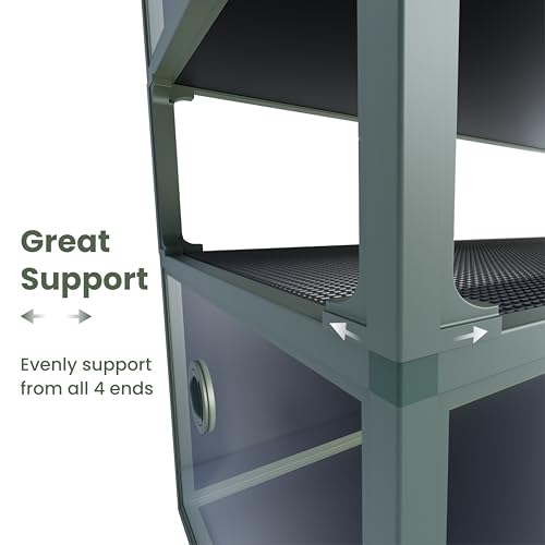 Phailozoo 85 Gallon Reptile Terrarium with 10" Reptile Tank Stackers, Front Opening Snake Tank for Easy Feeding, Reptile Tank with Leakproof Bottom & Top Screen Ventilation 48''x24''x18''