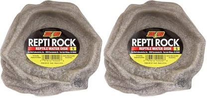 Zoo Med Reptile Rock Water Dish, Small (Pack of 2) - size: Small (Pack of 2)