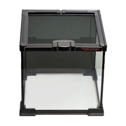 Aquatop 2.1 Gallon Cube Terrarium with Durable Mesh Top for Easy Access & Ventilation - Perfect for Reptiles & Plants, 7.87 x 7.87 x 7.87 Inches, RT-02 - size: 2.1 Gallon