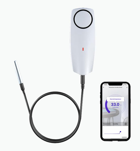 Zigbee Refrigerator Thermometer:App Notification, Data Record Export, Fridge Thermometer with Probe for Refrigerator, Freezer, Hot Tub.Hub Required - color: Zigbee detection
