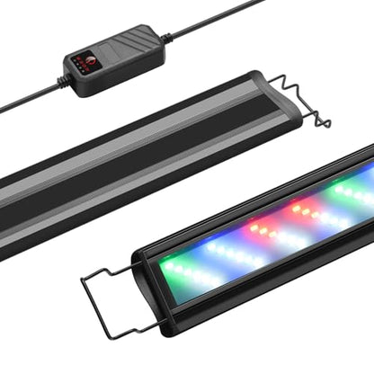 FEDOUR Aquarium LED Light, Full Spectrum Aquarium Plant Light with Timer, Extendable Metal Brackets, for Fish and Plant Tank (16-24 inch) - size: 16-24in