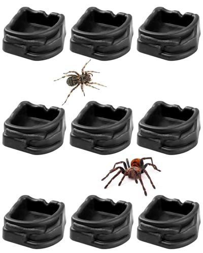 9 PCS Spider Micro Water Bowls, Mini Resin Dishes for Tarantulas, Spiders, Hermit Crabs, Millipedes and Tiny Reptiles, for Food & Water