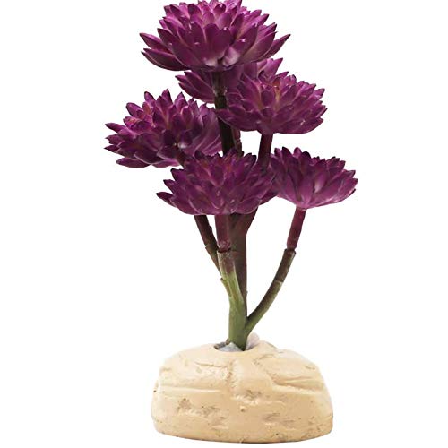 Reptile Plants Artificial Terrarium Plants Reptile Plastic Plants for Reptile Habitats with Base -Purple… - color: Purple