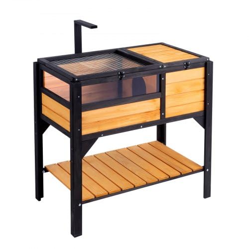 Wooden Tortoise House Tortoise Habitat Indoor & Outdoor for Lizards Snakes